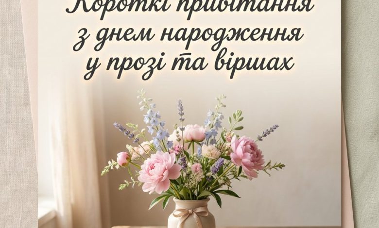 Короткі привітання з днем народження у прозі та віршах