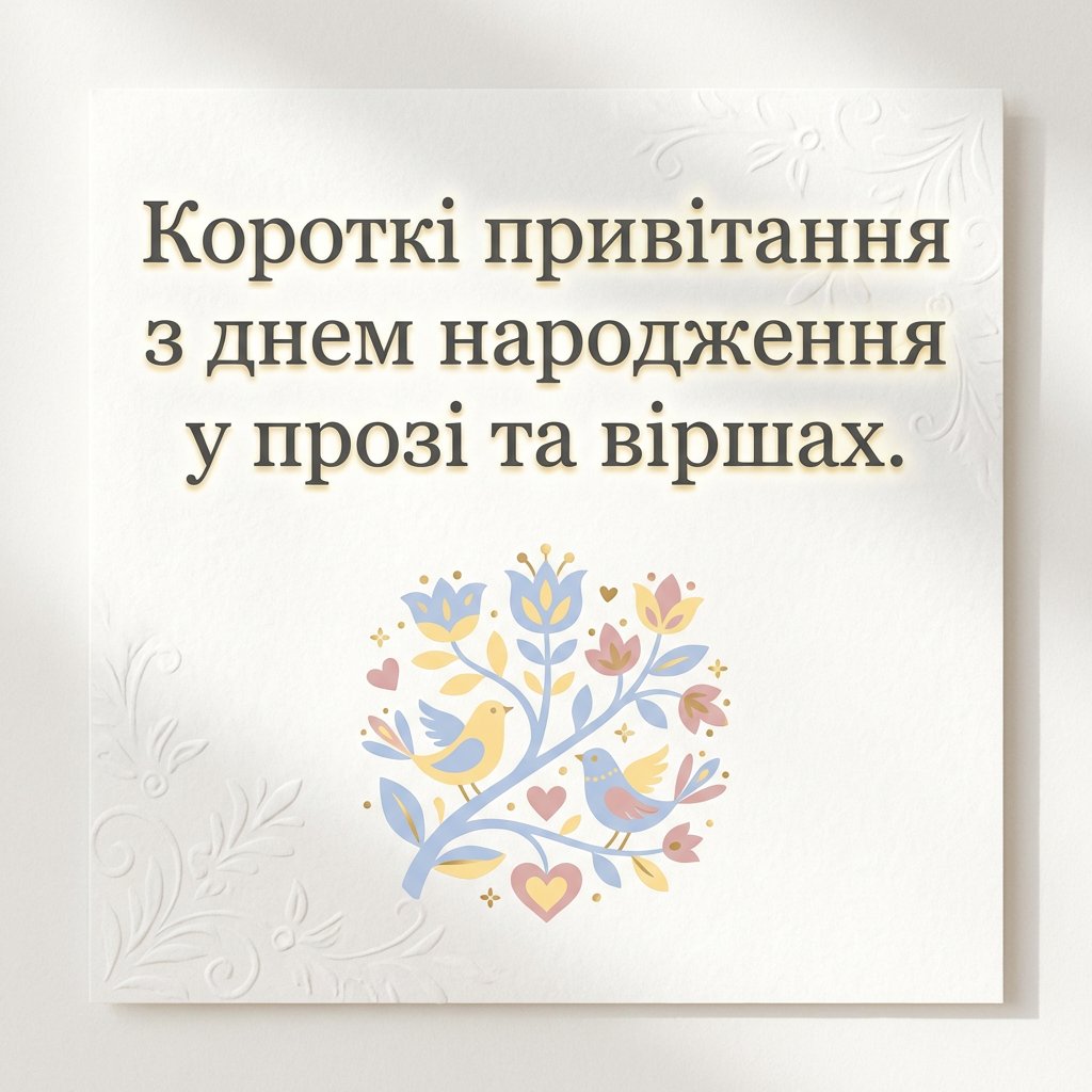Короткі привітання з днем народження у прозі та віршах