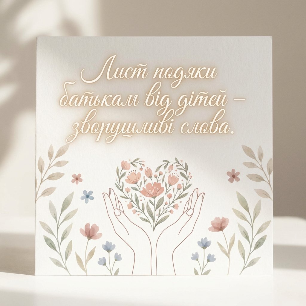Лист подяки батькам від дітей — зворушливі слова
