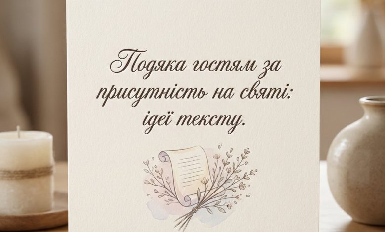 Подяка гостям за присутність на святі: ідеї тексту