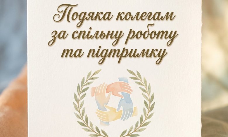 Подяка колегам за спільну роботу та підтримку