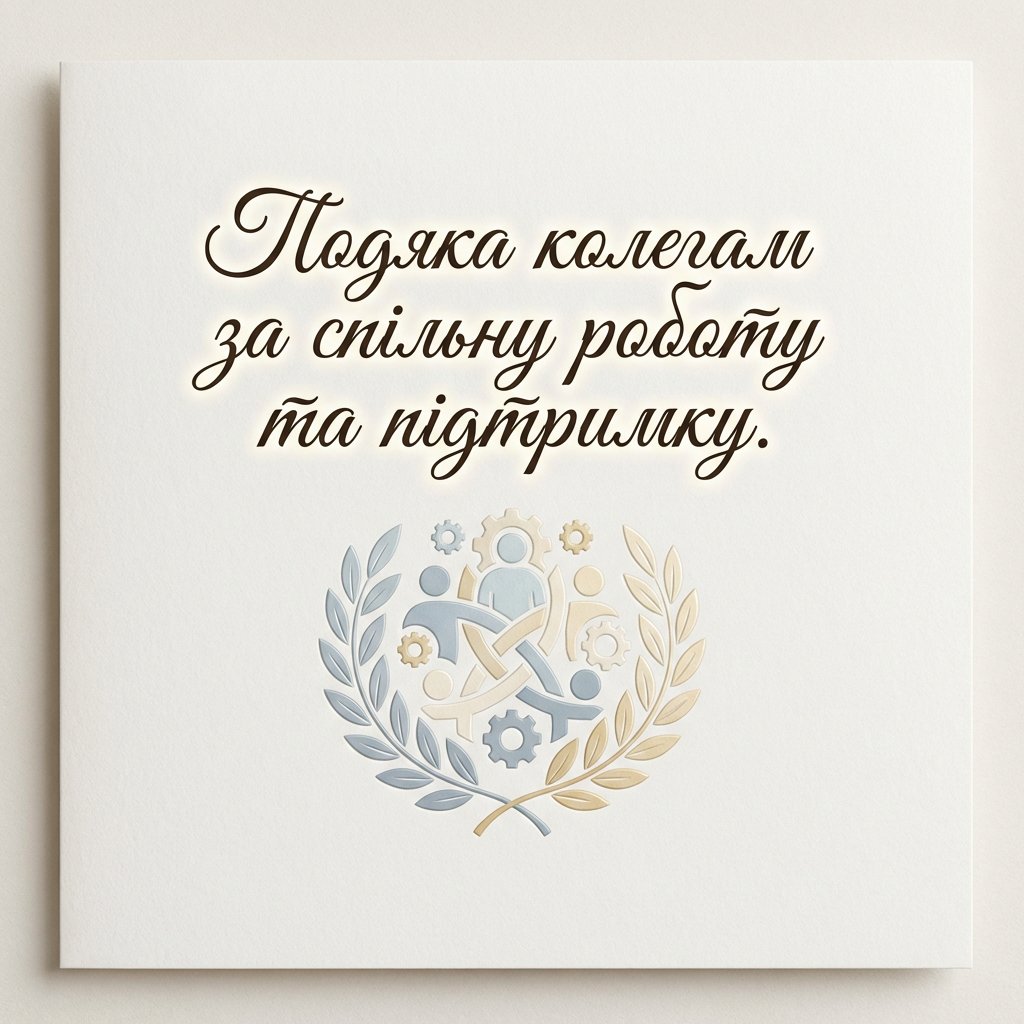 Подяка колегам за спільну роботу та підтримку