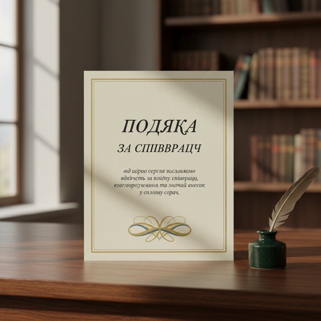 Подяка колегам за спільну роботу та підтримку