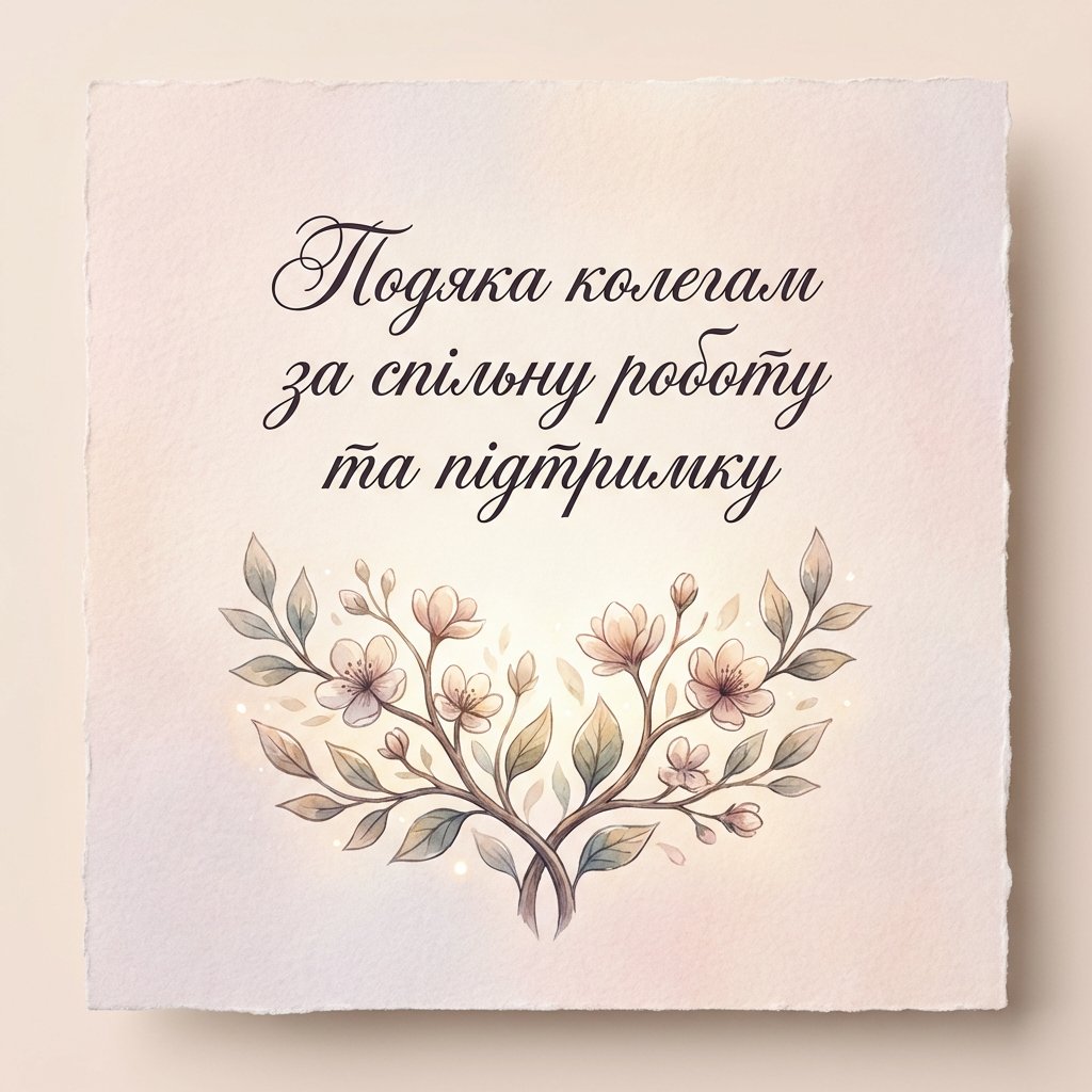 Подяка колегам за спільну роботу та підтримку