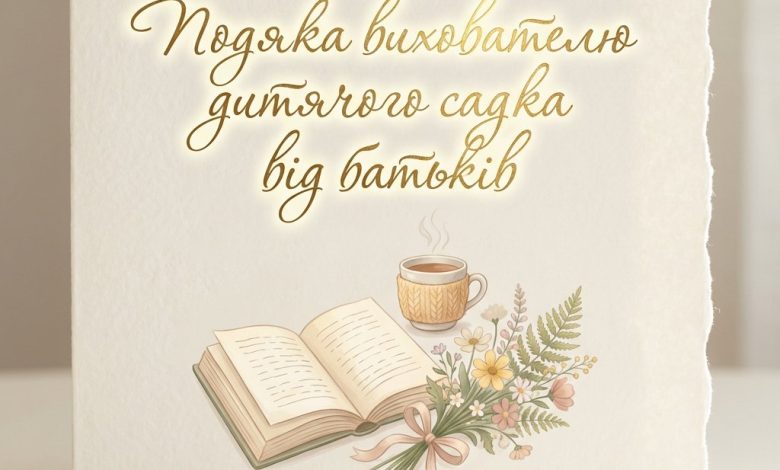 Подяка вихователю дитячого садка від батьків
