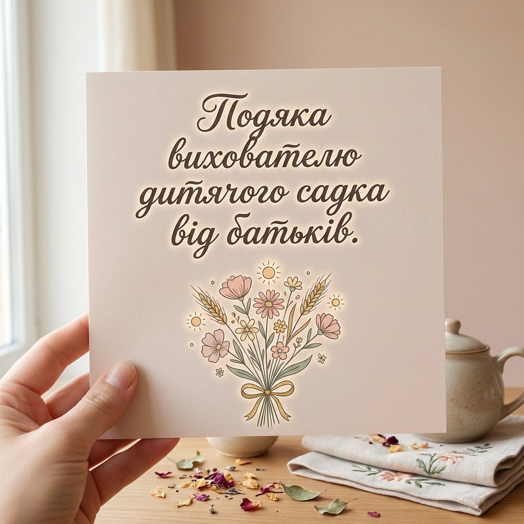 Благодарность воспитателю детского сада от родителей