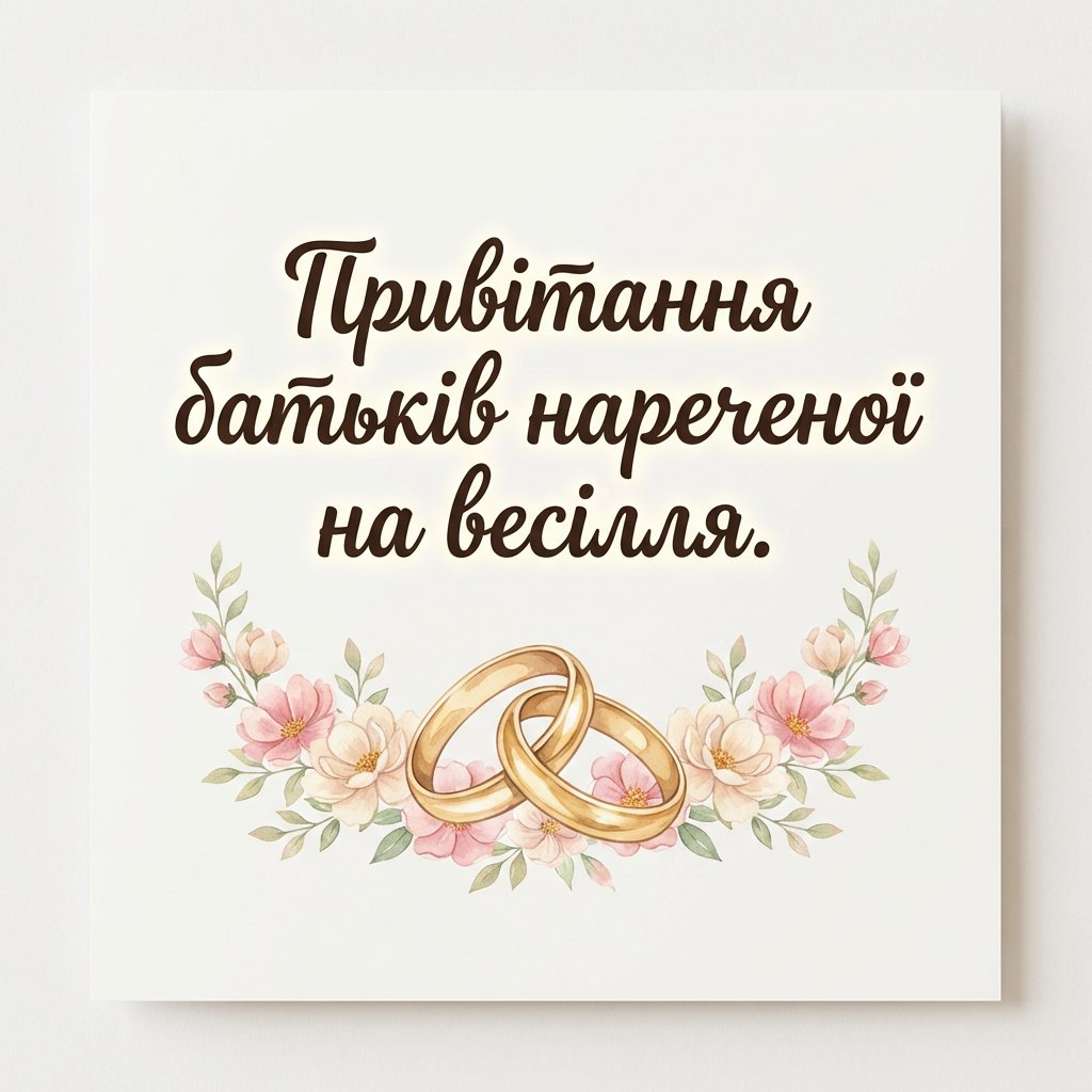 Привітання батьків нареченої на весілля