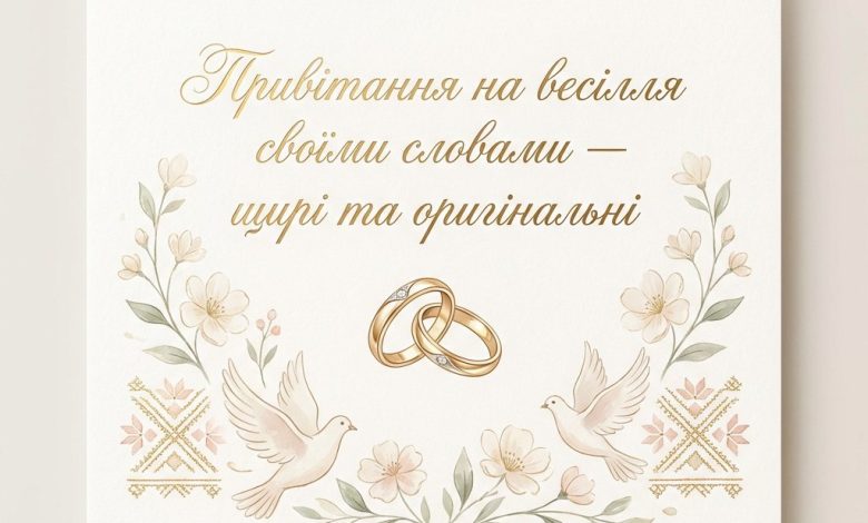 Привітання на весілля своїми словами — щирі та оригінальні