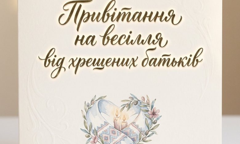 Привітання на весілля від хрещених батьків