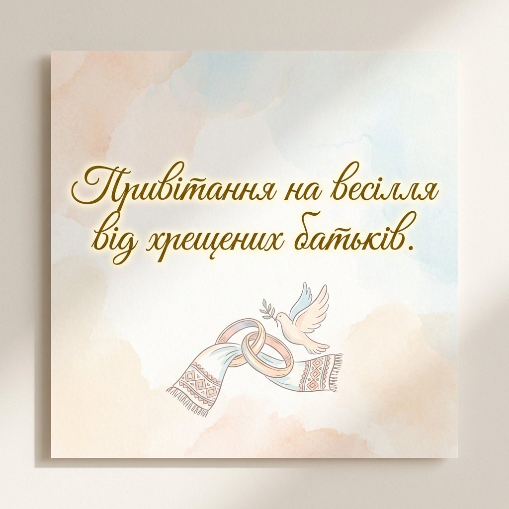 Привітання на весілля від хрещених батьків