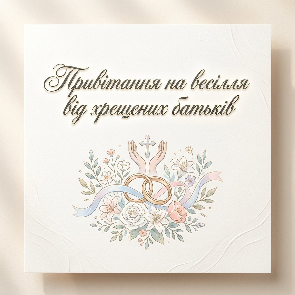 Привітання на весілля від хрещених батьків