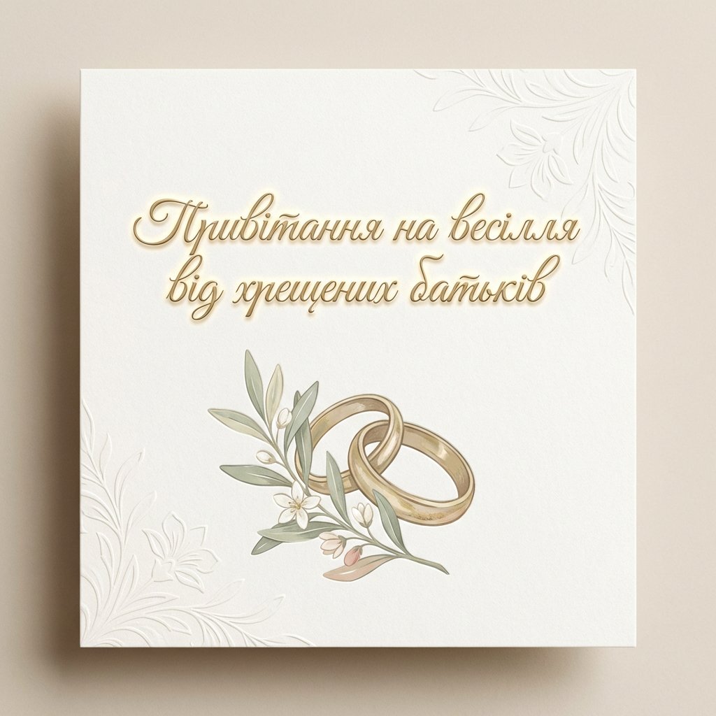 Привітання на весілля від хрещених батьків