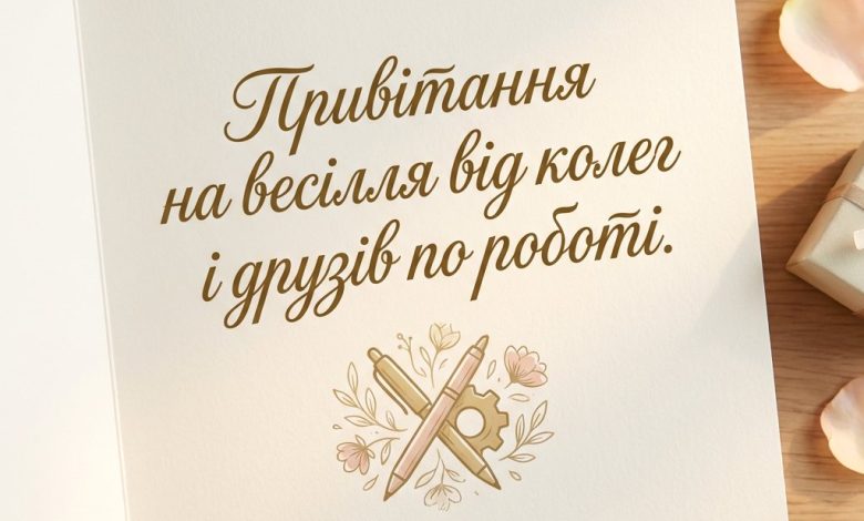 Привітання на весілля від колег і друзів по роботі