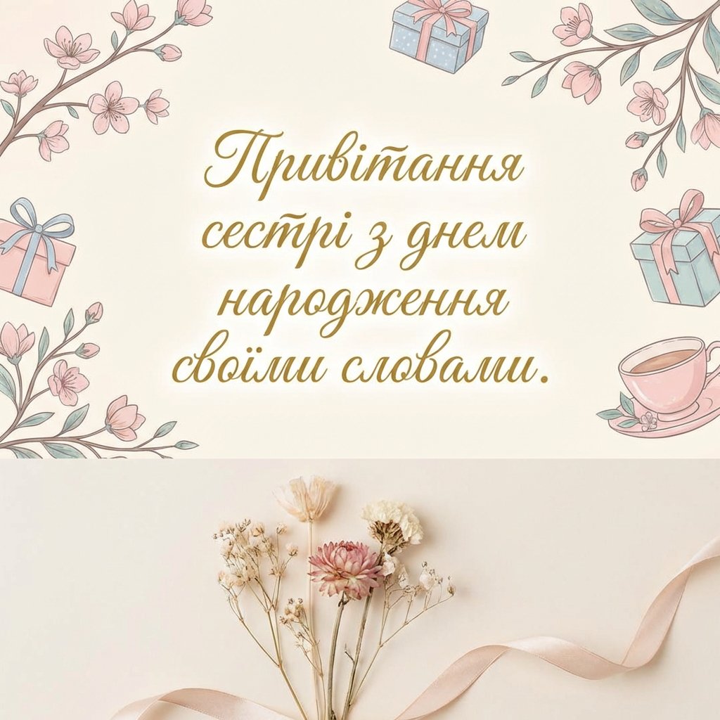 Привітання сестрі з днем народження своїми словами