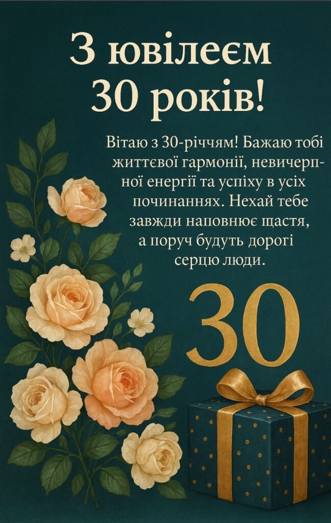 Поздравление с 30-летием: что написать на открытке