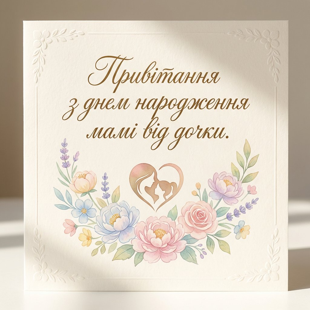 Привітання з днем народження мамі від дочки