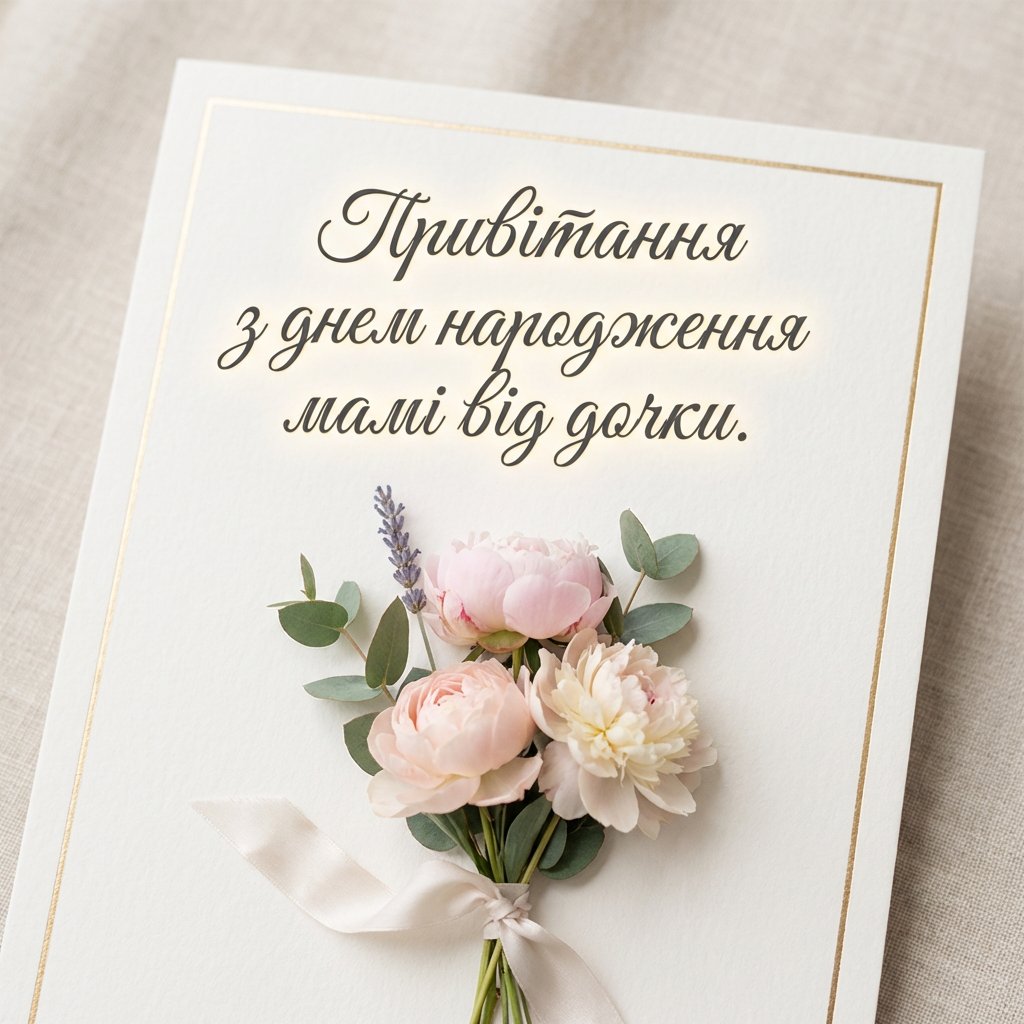 Привітання з днем народження мамі від дочки