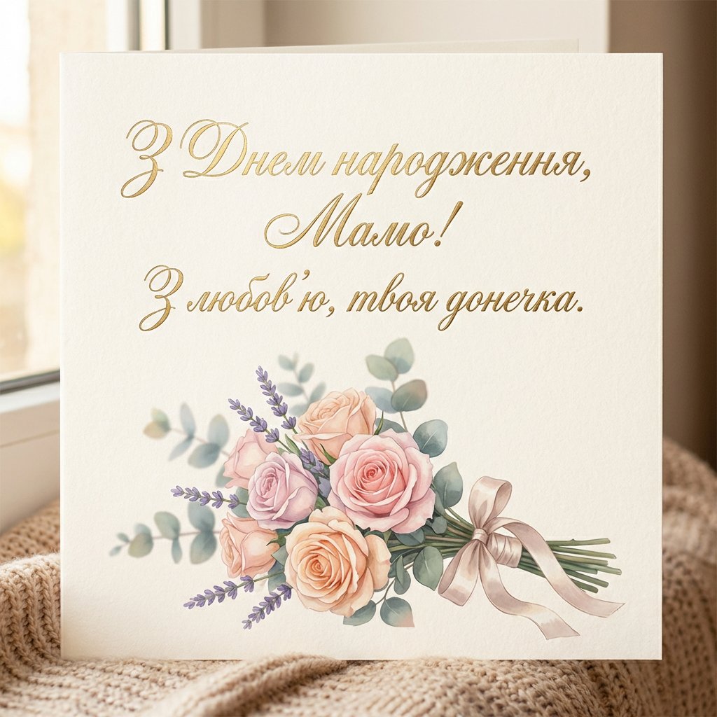 Привітання з днем народження мамі від дочки