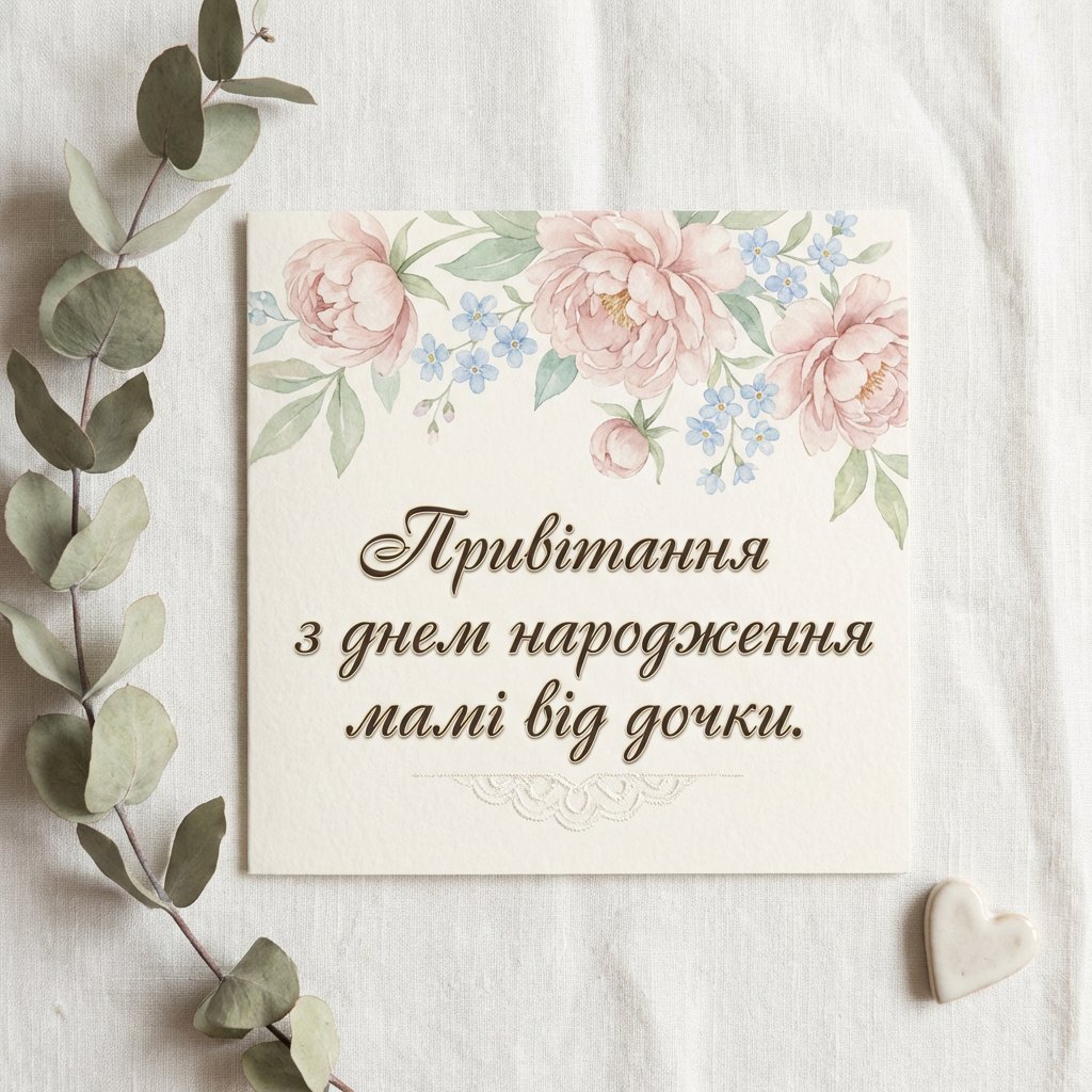 Привітання з днем народження мамі від дочки