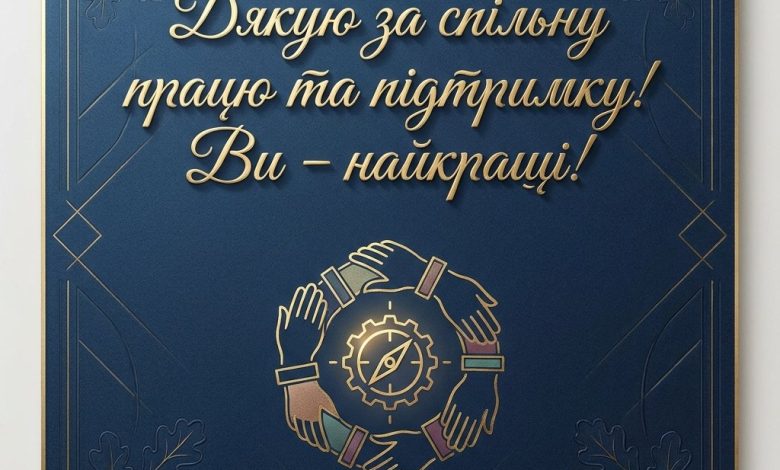 Подяка колегам за спільну роботу та підтримку