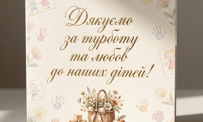 Благодарность воспитателю детского сада от родителей