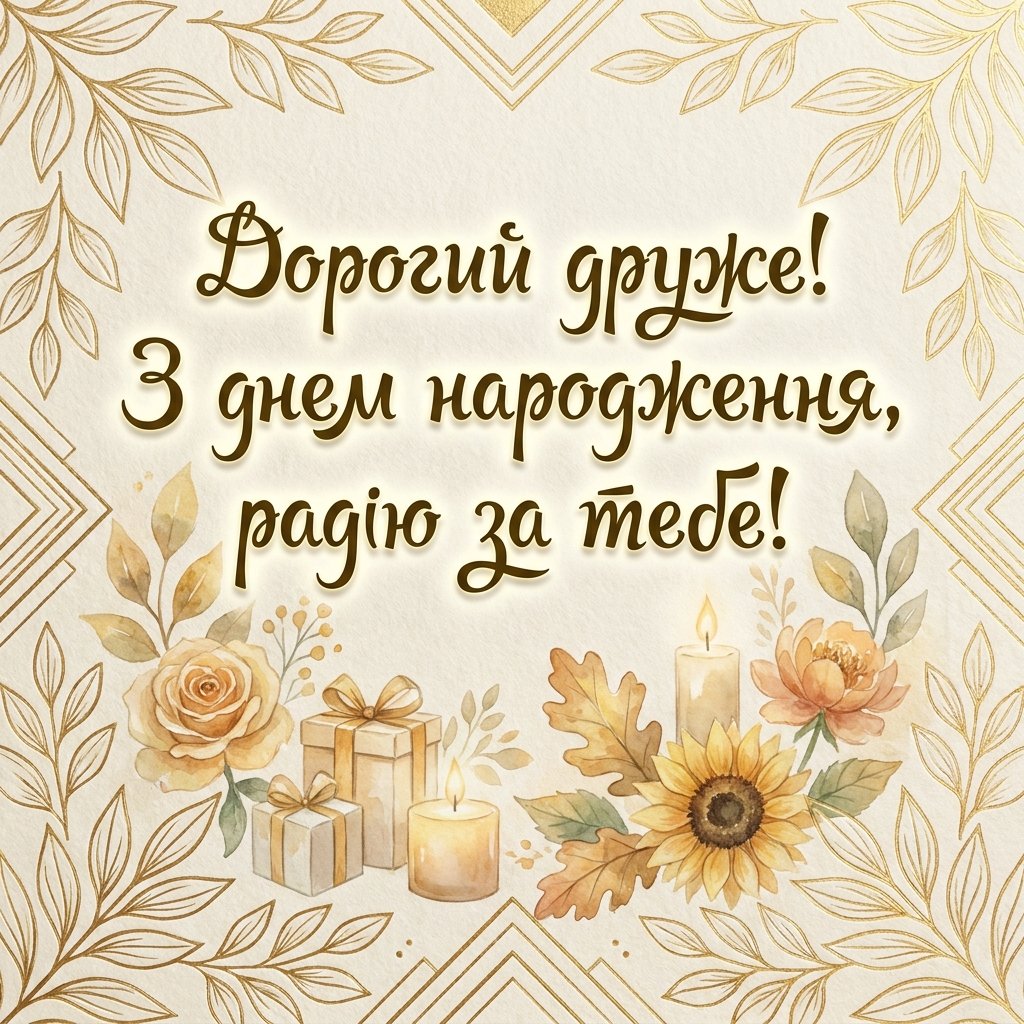 Привітання другу з днем народження своїми словами