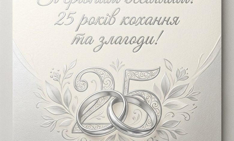 Привітання на срібне весілля — 25 років разом