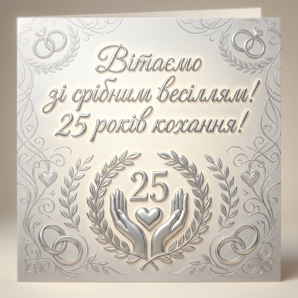 Привітання на срібне весілля — 25 років разом