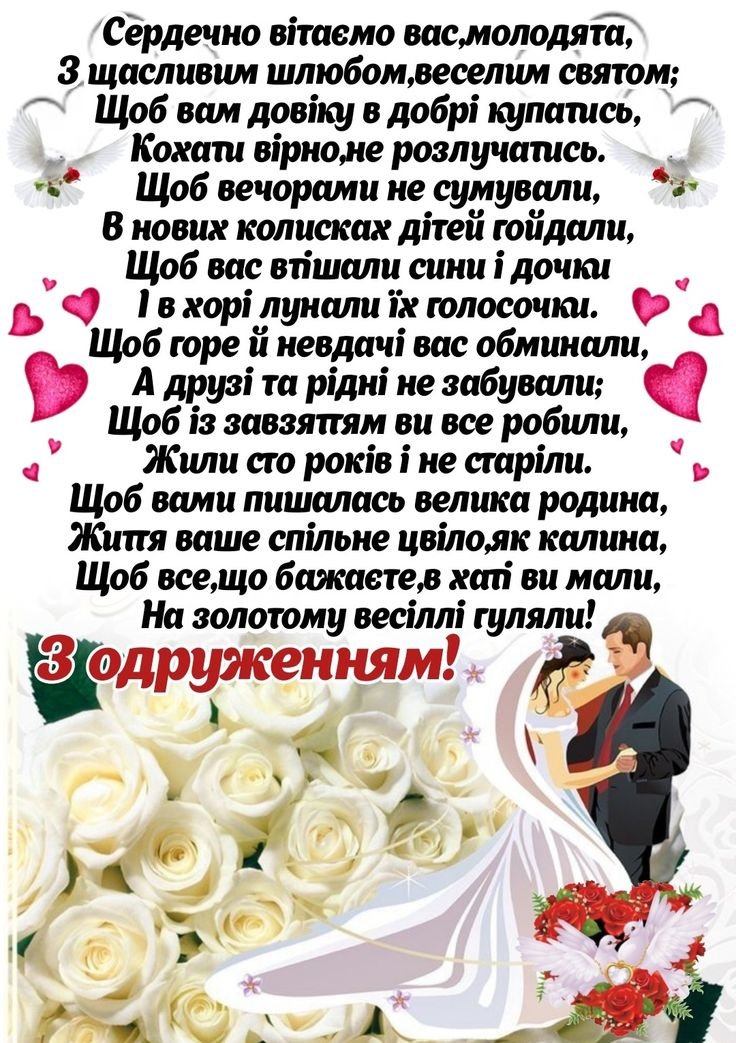 Привітання на весілля своїми словами — щирі та оригінальні