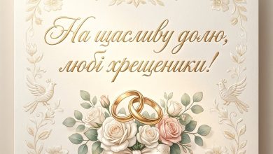 Привітання на весілля від хрещених батьків