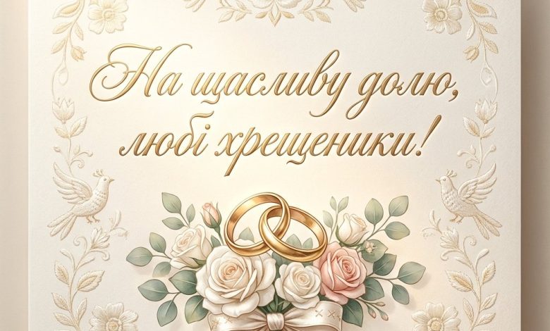 Привітання на весілля від хрещених батьків