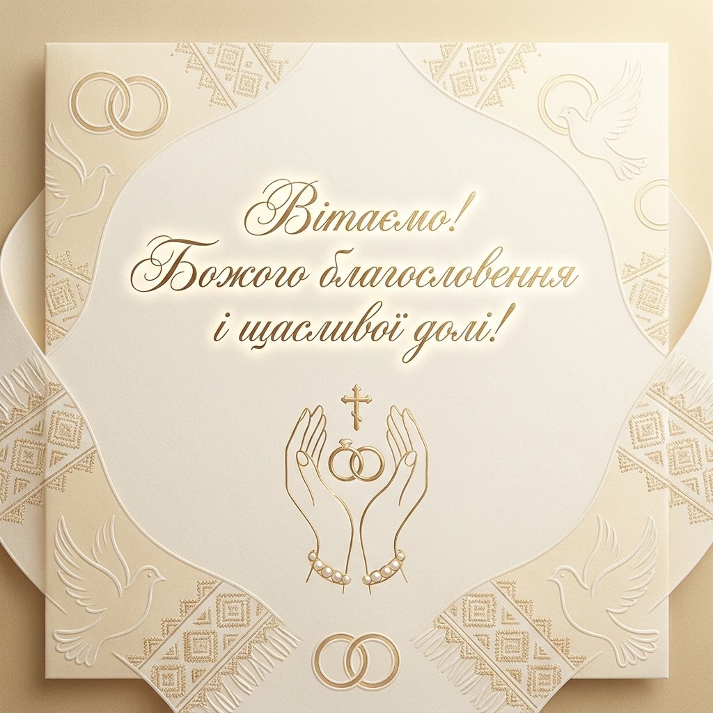Привітання на весілля від хрещених батьків