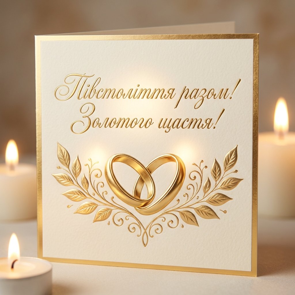 Привітання на золоте весілля — 50 років разом