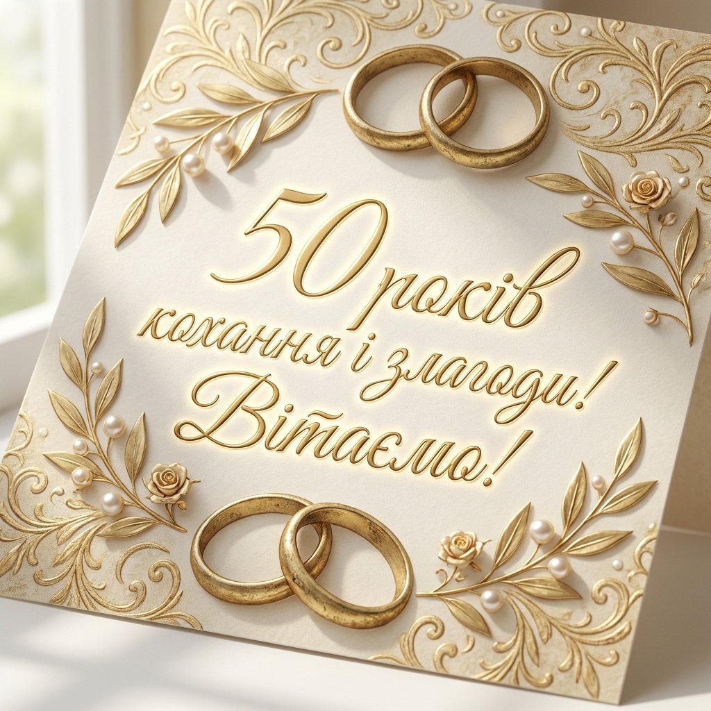 Привітання на золоте весілля — 50 років разом