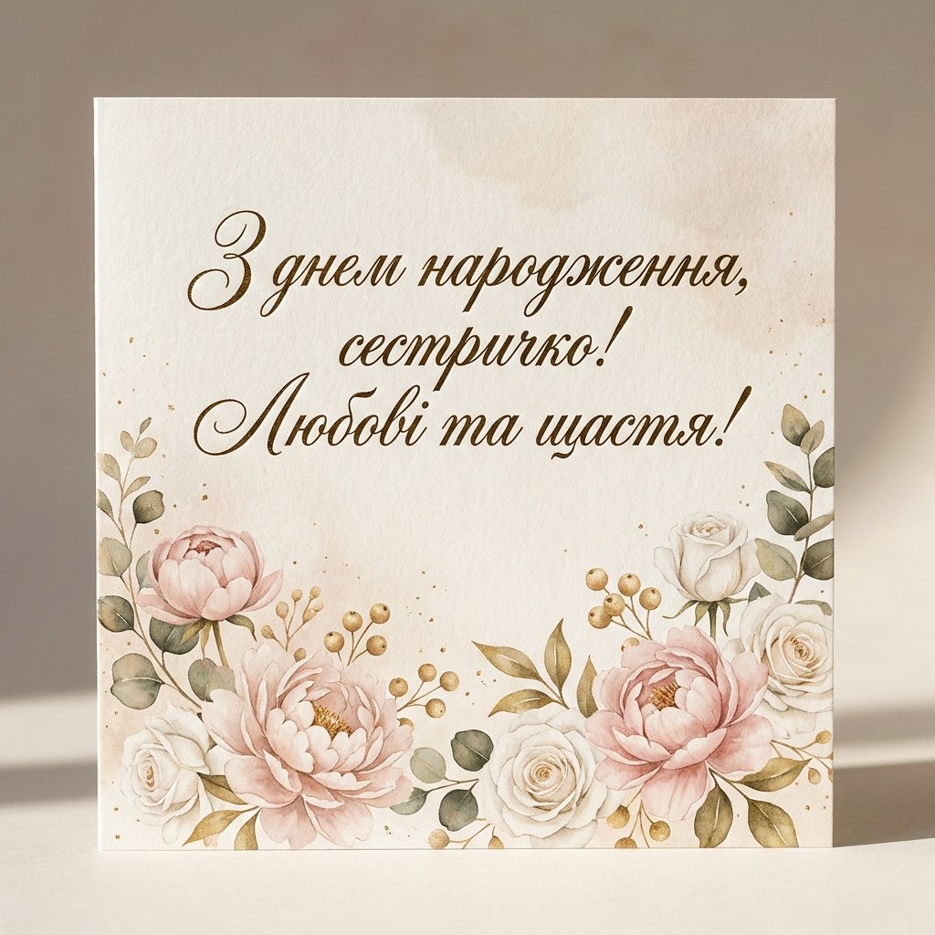 Привітання сестрі з днем народження своїми словами