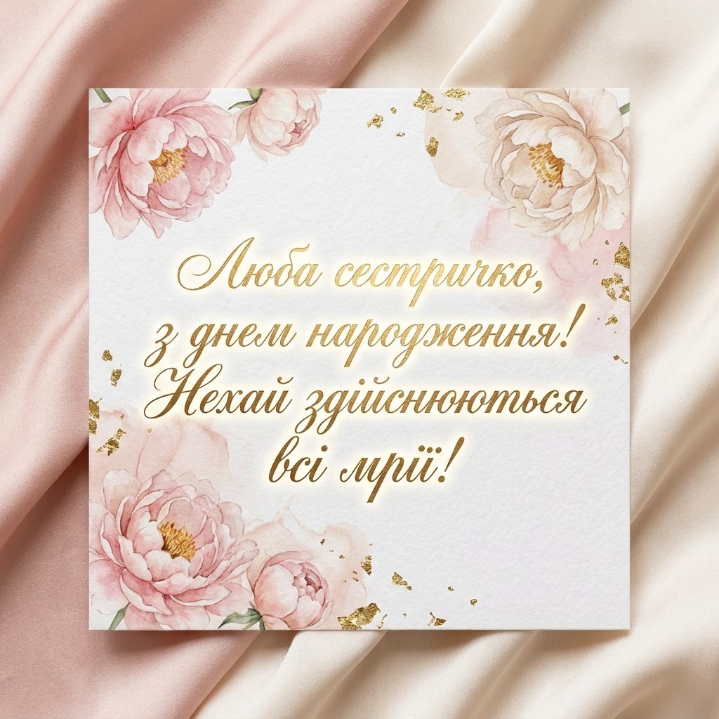 Привітання сестрі з днем народження своїми словами