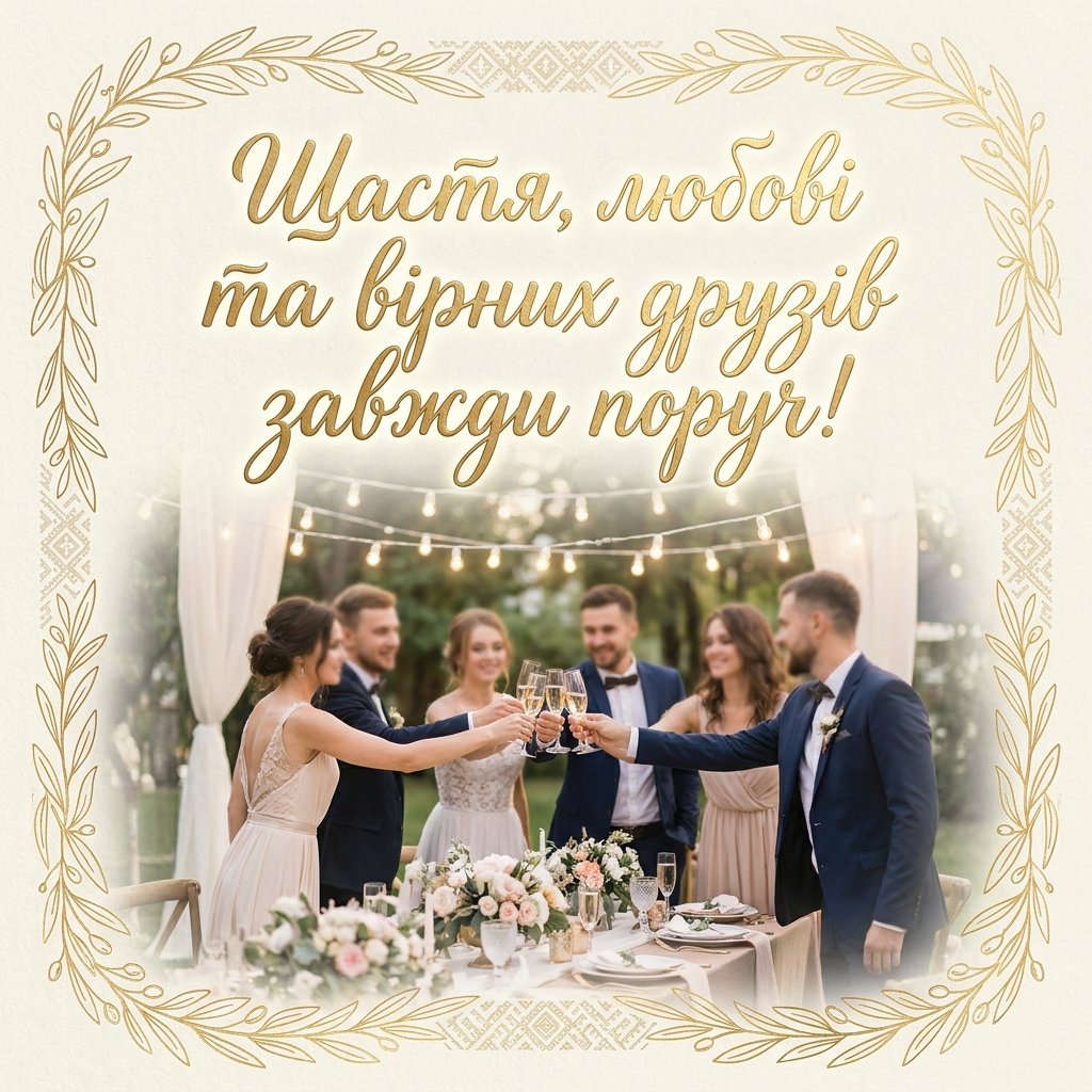 Вірш-привітання на весілля від друзів