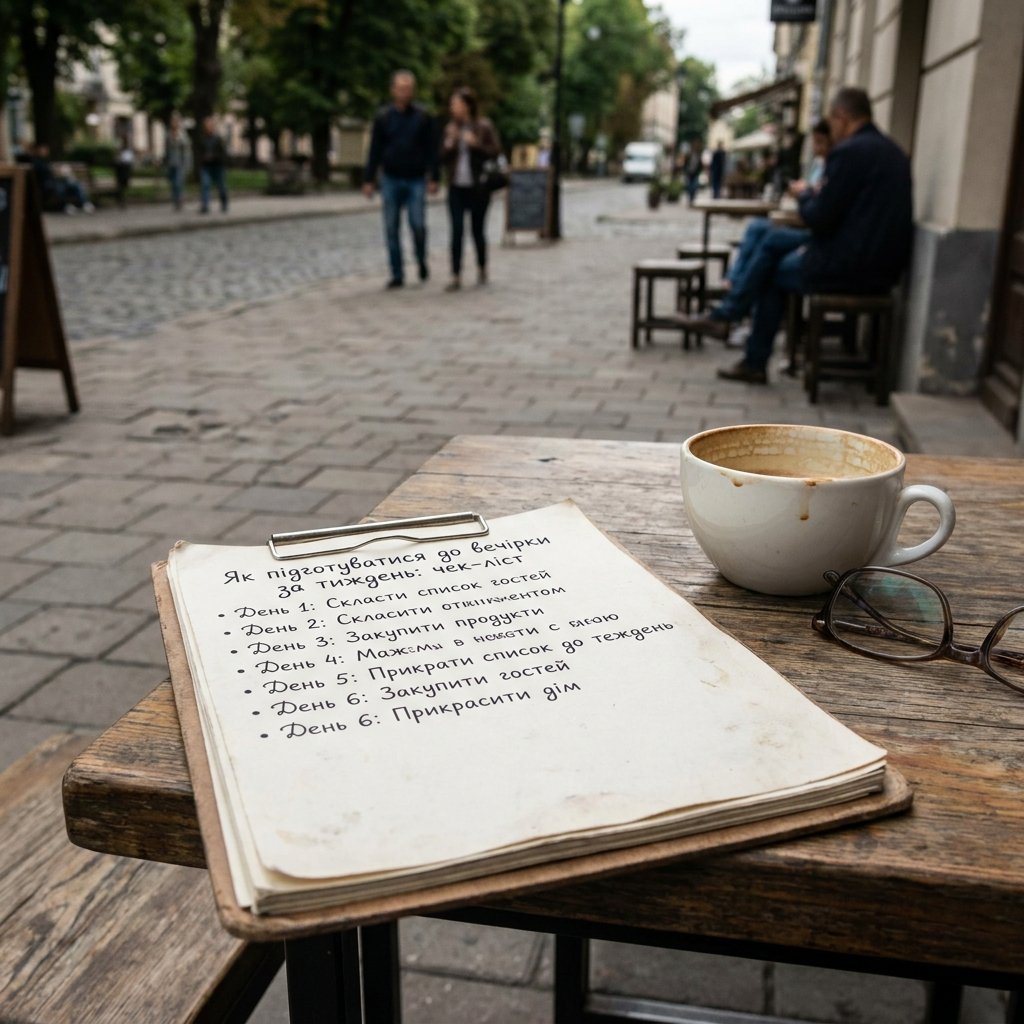 Як підготуватися до вечірки за тиждень: чек-ліст
